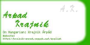arpad krajnik business card